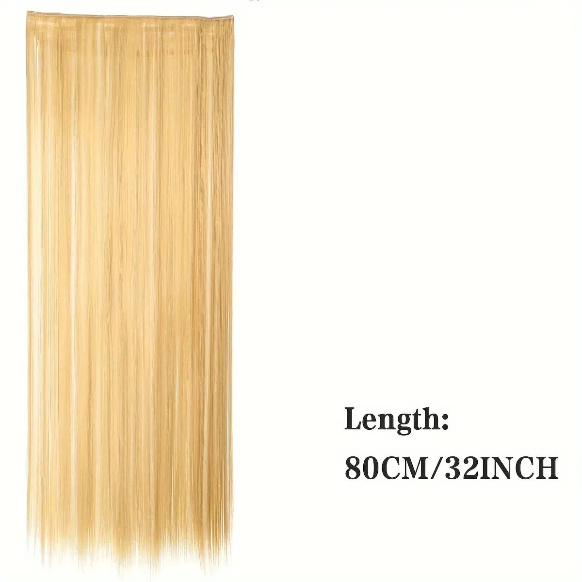 80CM Long Straight Hair Synthetic Hair Extension Piece Wig Clip On woman's heat-resistant Hairpiece — image 6