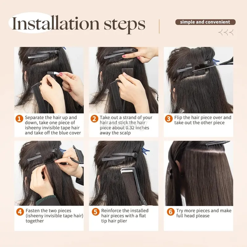 Isheeny 12" 16" 20" PU Skin Weft Tape Hair Extensions 10pcs Invisible Tape In Hair Extensions Straight Machine Remy Human Hair