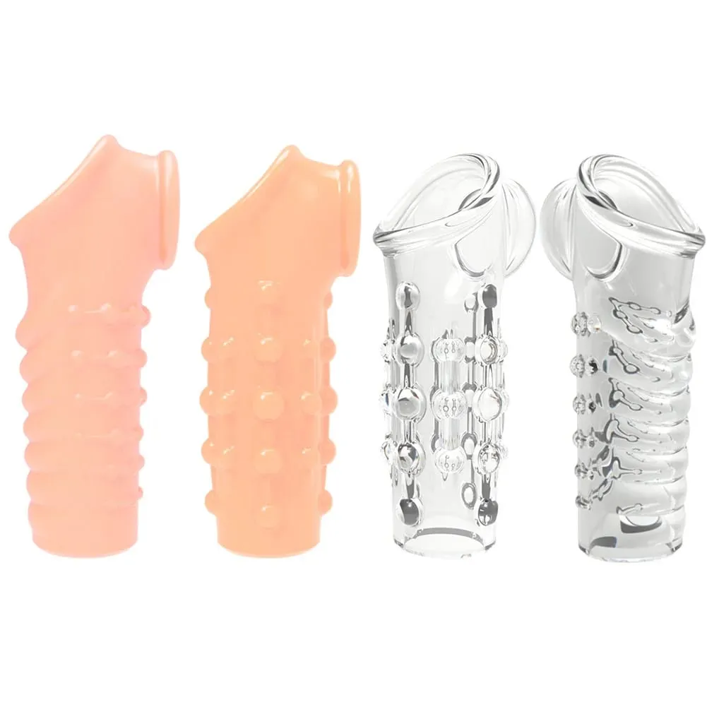 New Penis Ring Extension Sleeve Reusable Cock Rings Delayed Ejaculation Condoms Male Penis Sex Toys For Men Adult 18 No Vibrator — image 1