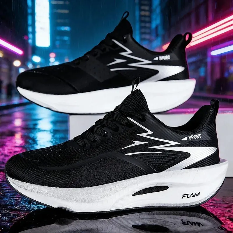 Men Running Shoes Carbon Plate Cushioned Anti Slip Breathable Mesh Athletic Sneakers for Women Marathon Training Tennis Sports — image 8