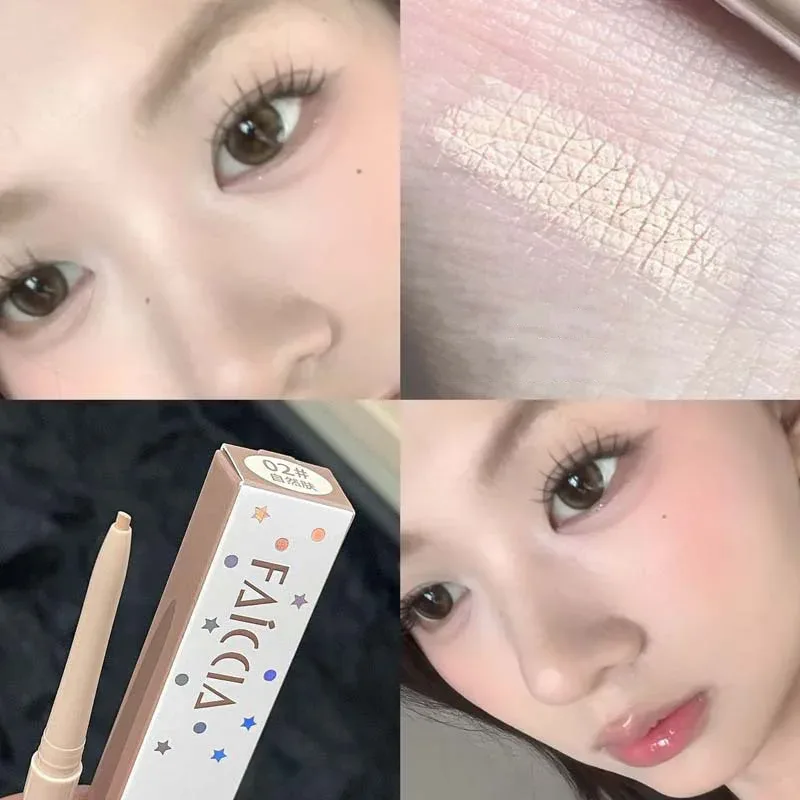1PC Matte Pink Lying Silkworm Pen Natural Brightening Glitter Eye Shadow Pencil Smooth Quick Drying Eyes Beauty Makeup Cosmetics