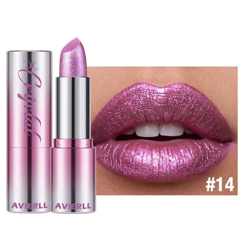 6 Color Polarised Shimmer Lipstick Metallic Pearlescent Pink Glitter Lipstick Waterproof Lasting Lip Tint Women Cosmetics Makeup