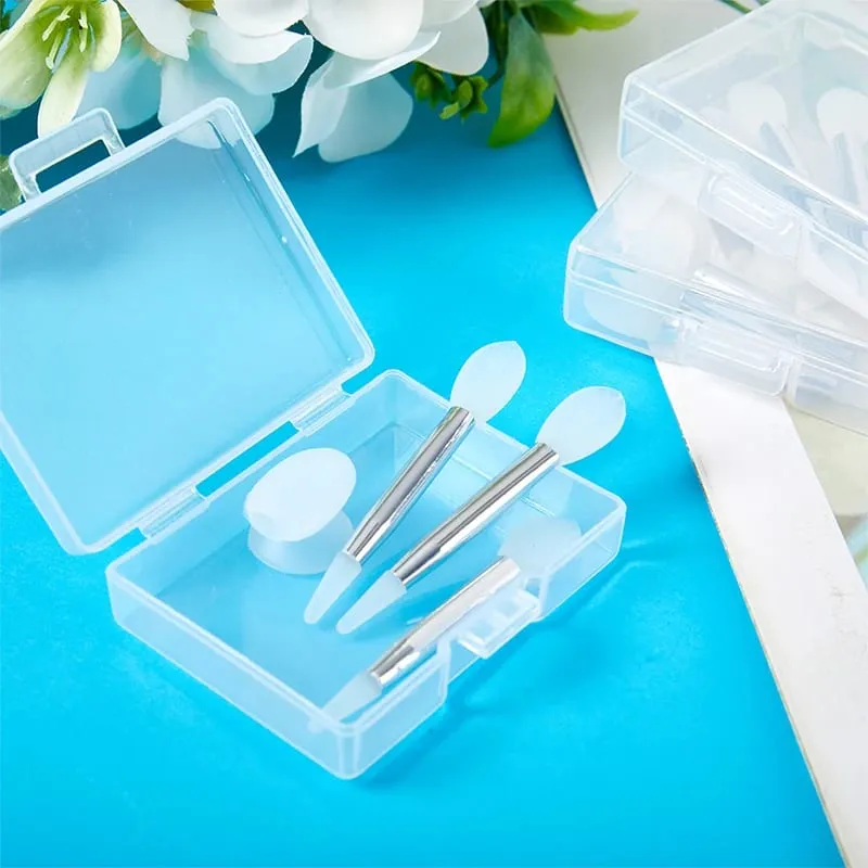 3 Pieces Of Soft Silicone Double Head Lip Mask Brush With Sucker Dust Cover Makeup Brushes With Storage Box — image 3