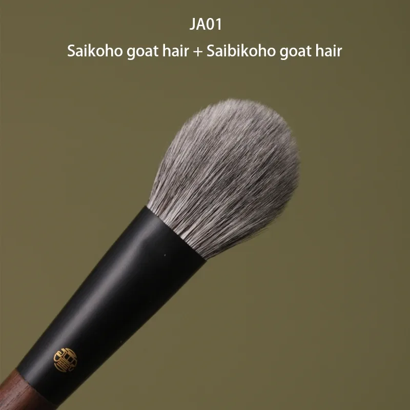 Professional Handmade Makeup Brushes 1PC Soft Squirrel Fox Horse Goat Hair Flat Round Blush Brush Walnut Handle Make Up Brush — image 8