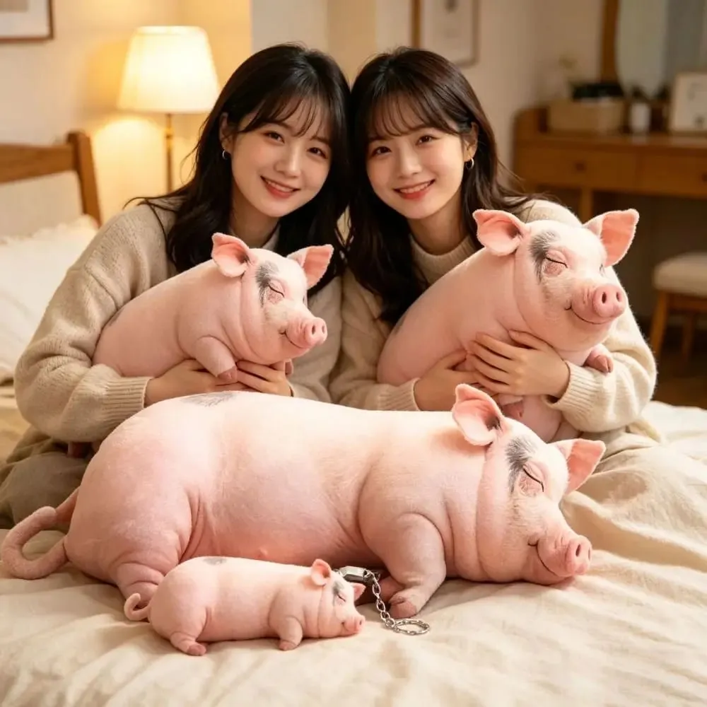 Plush Material Animal Body Pillow PP Cotton Filled 40cm Size Animal Cushion Doll Toys Cute Design Soft Texture Pig Keychain — image 3
