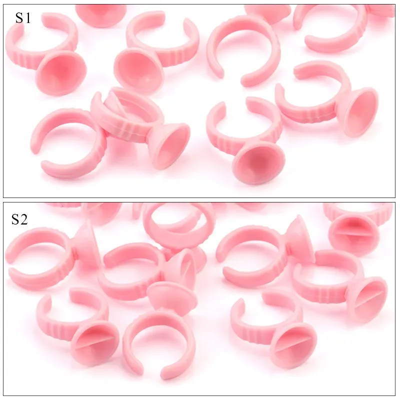 50/100Pcs Disposable Glue Ring Cup For Lashes Fan Tattoo Pigment Holder Eyelash Extension Container Glue Holder Makeup Supplies — image 6
