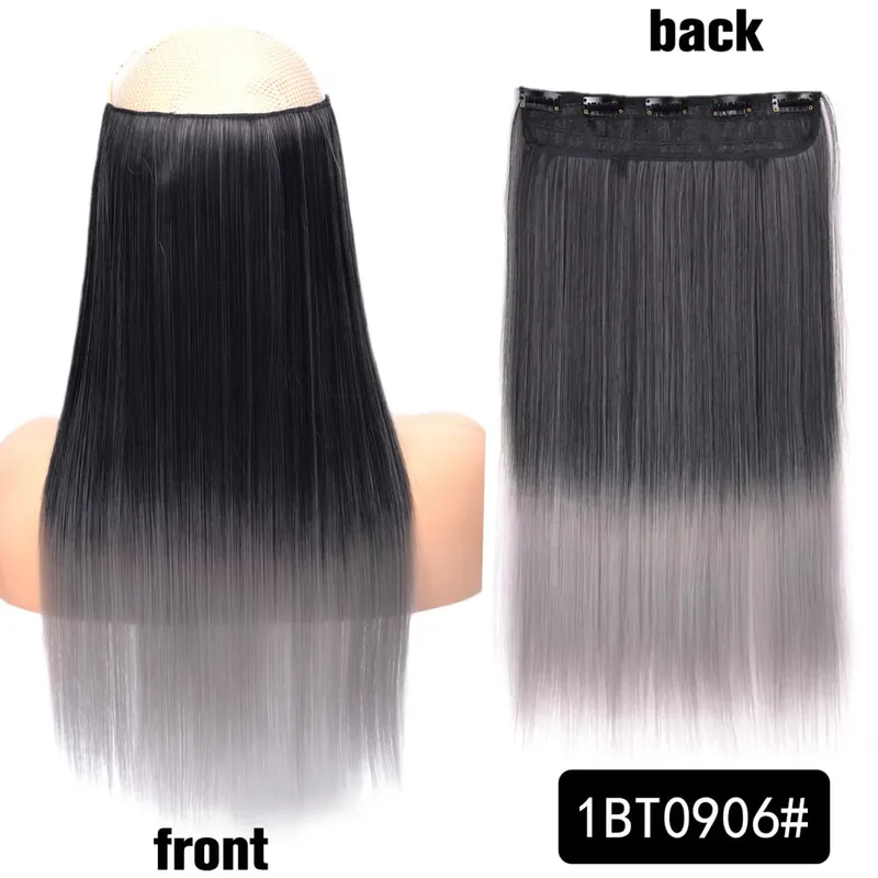 Long Straight Curly One Piece 5clips Clip-in Extensions 22Inch Heat Resistant Hairstyles Colour Mix Blonde Hair Piece For Women — image 80
