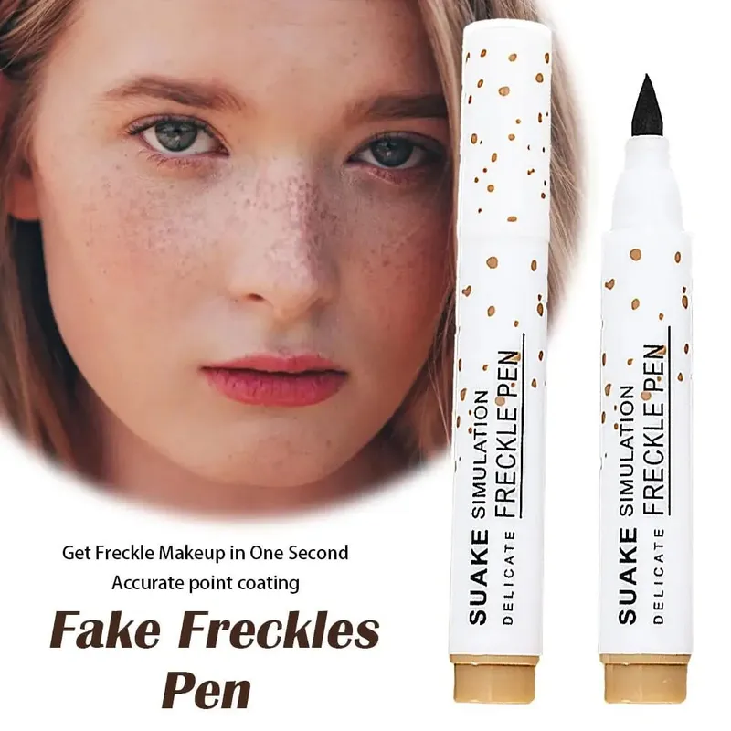 Natural Simulation Freckle Stamp Pen Lifelike Fake Freckles Pen for Lasting Look Dot Spot Pen Makeup for Women Makep Light/Dark