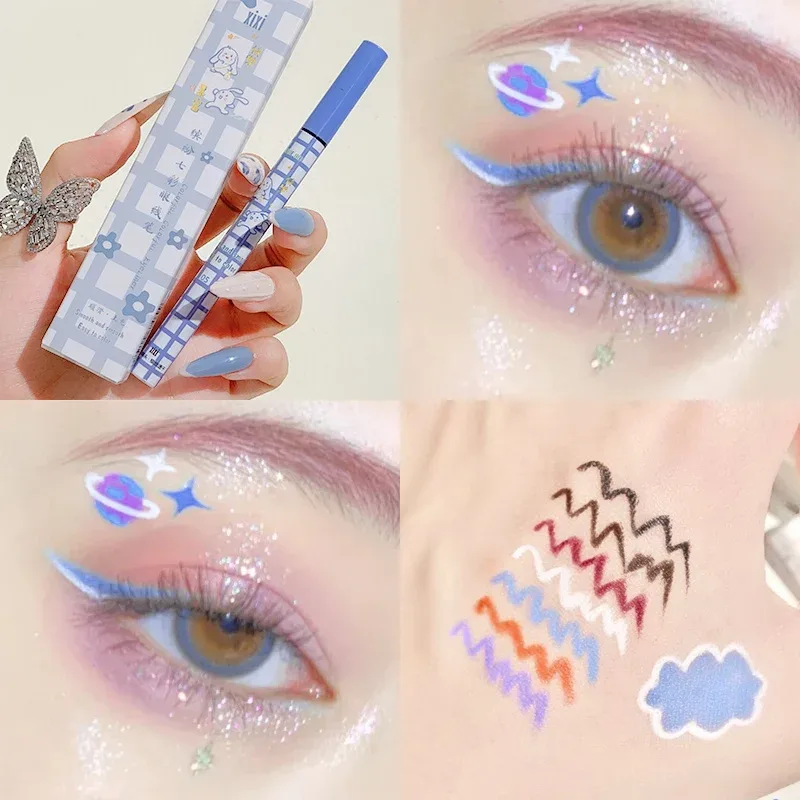 Smooth Colorful Eyeliner Pencil Matte Waterproof Not Blooming Black Eyeliner Pen Long Lasting Liquid Eye Liner Makeup Cosmetics