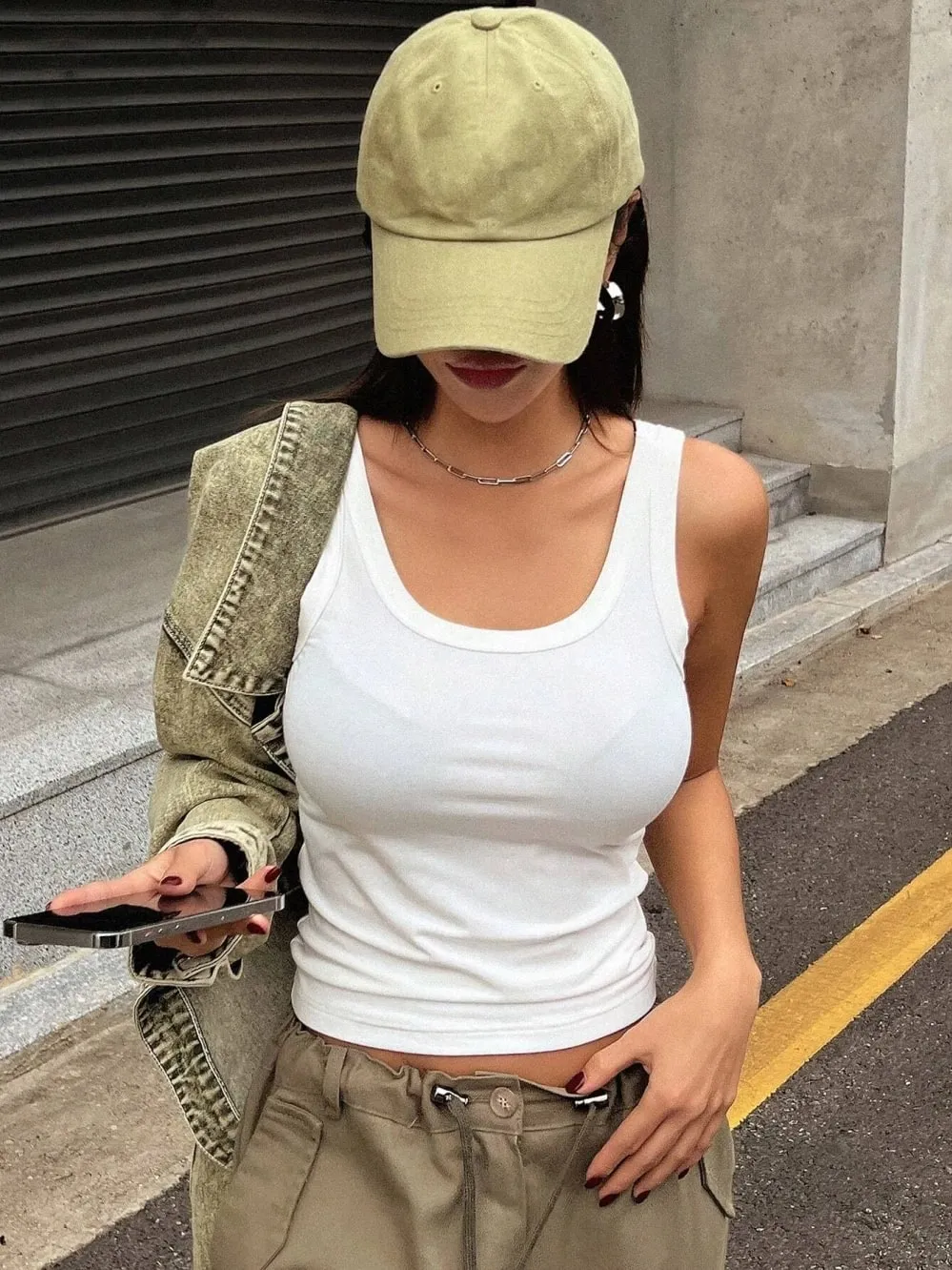 Summer Tight Tank Top Breathable And Comfy Sleeveless Ves For Women's Summer Outfits Camisole Tank Top Beauty Back Underwear