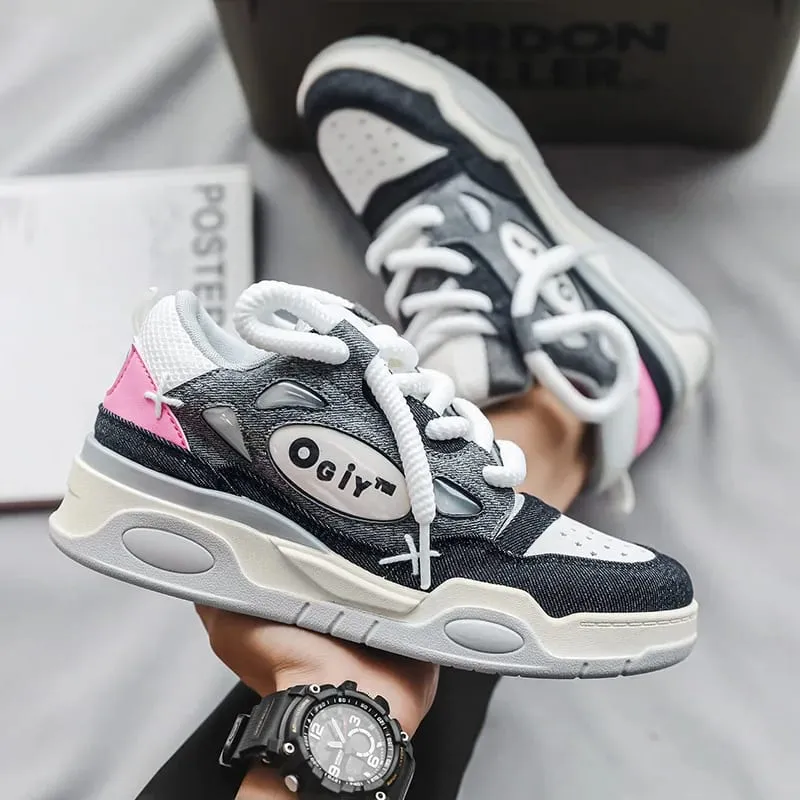 2023 New Sneakers Men's Comfortable Low-top Lace-up Platform Heightened Casual Shoes Outdoor Skateboard Shoes Sneakers for Men — image 10