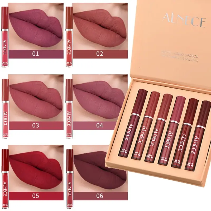 Combination Lipstick Set Makeup for Women Waterproof Long Lasting Cosmetics Matte Velvet Nude Color Lipstick Makeup Gift Box — image 2