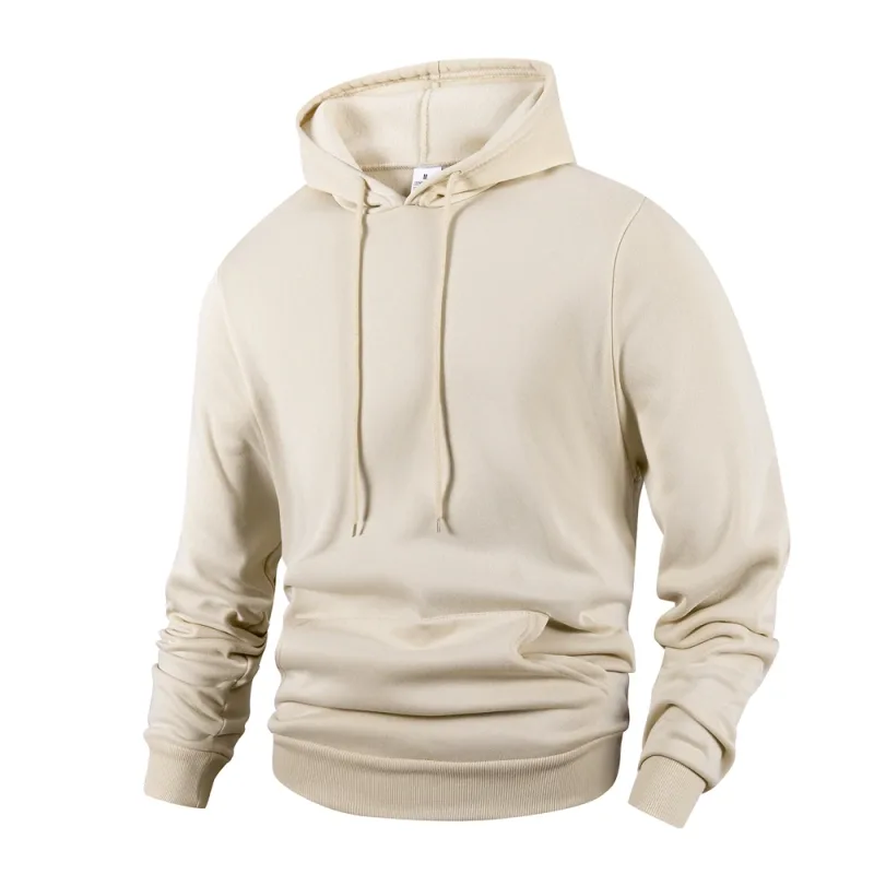 Men's Casual Thicken Hoodies Autumn Winter Long Sleeve Pullover Fashion Loose Solid Color Sweatshirt Spring Warm Outdoor Hoody — image 4