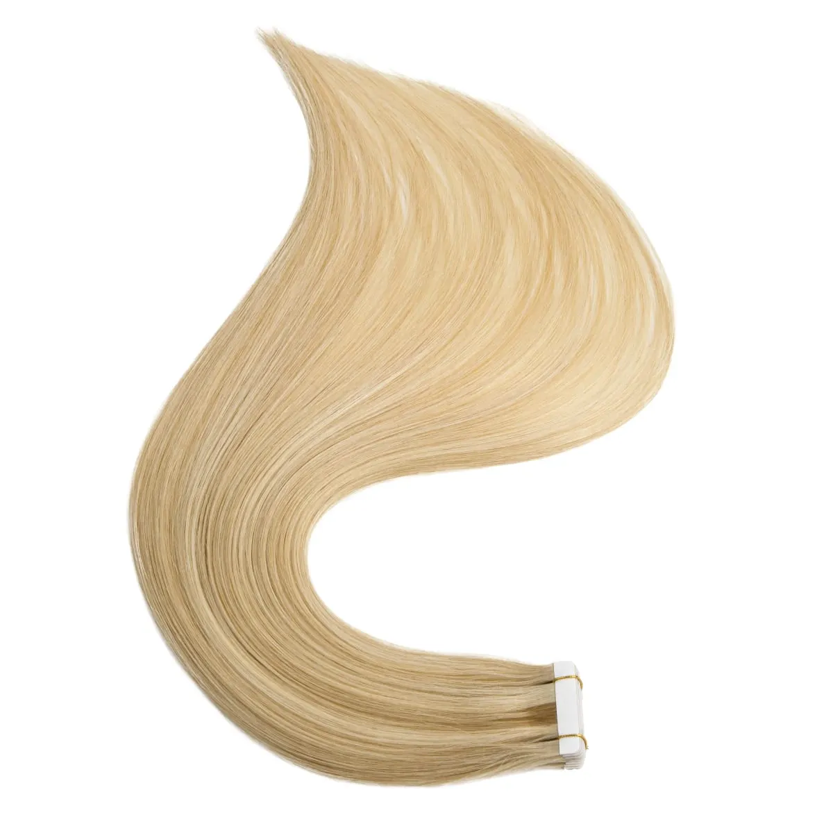 Fita loira em extensões de cabelo humano platina #60 fita de trama de pele reta sem emenda em extensões de cabelo humano real 50g