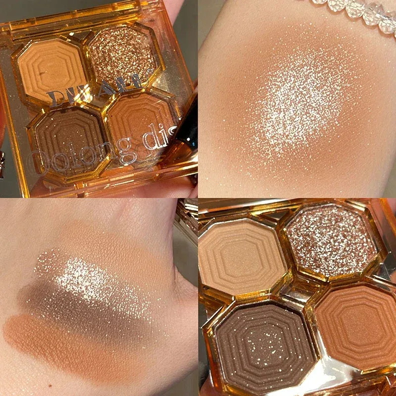 3/4 Colors Milk-Tea Eyeshadow Palette Professional Highlight Shimmer Brightening Long Lasting Eye Shadow Eye Makeup Eye Cosmetic — image 14
