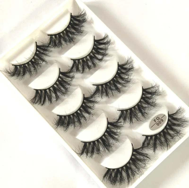5Pairs Handmade Mink Lashes Short False Eyelashes Dense Natural Long Messy Eye Lashes Reusable Stage Makeup Eyelashes — image 43