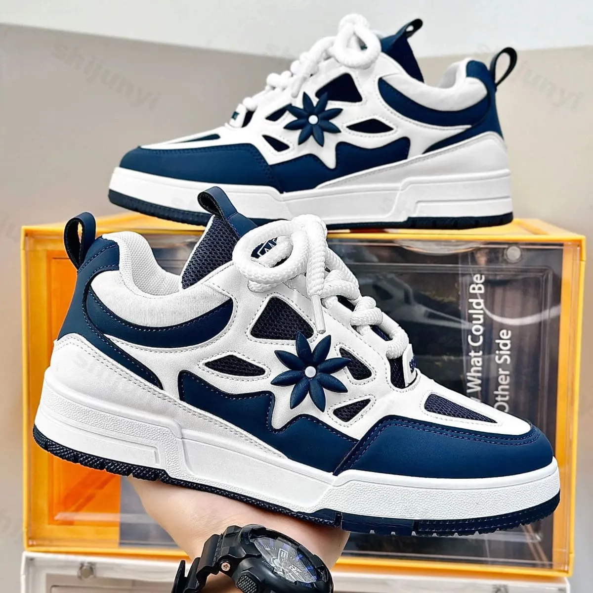 Men Platform Vulcanized Shoes New Fashion Increased Thick Sole Breathable Casual Wear Resistant Casual Sports Shoes for Men — image 2