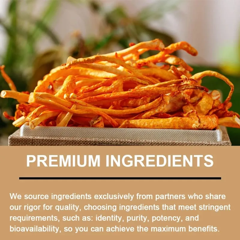 Cordyceps Mushroom Capsules (Cordyceps Sinensis) 1000mg Energy Supplements Support Immune & Brain Function Health NON-GMO — image 5