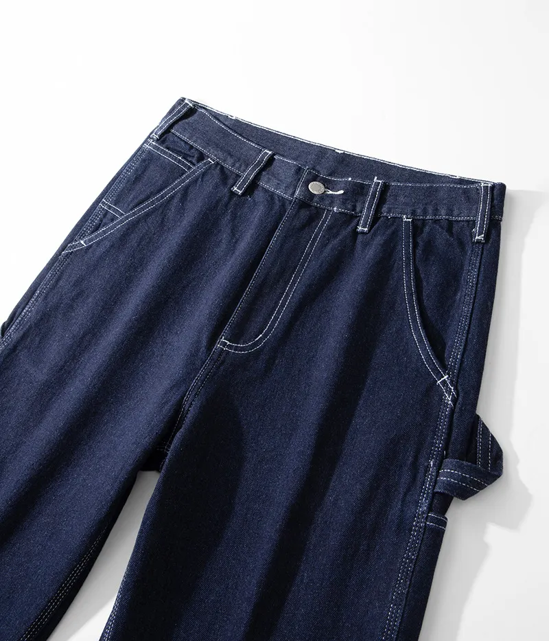 American Vintage Raw Denim Rail Worker Jeans - Americana Multi-Pocket Striped Work Pants / Outdoor Utility Trousers OKONKWO — image 5