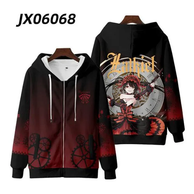 Anime Date A Live Girl Tokisaki Kurumi Nightmare 3D Printed Men's Sweatshirt Hooded Hoodies Harajuku Man Clothes — image 7