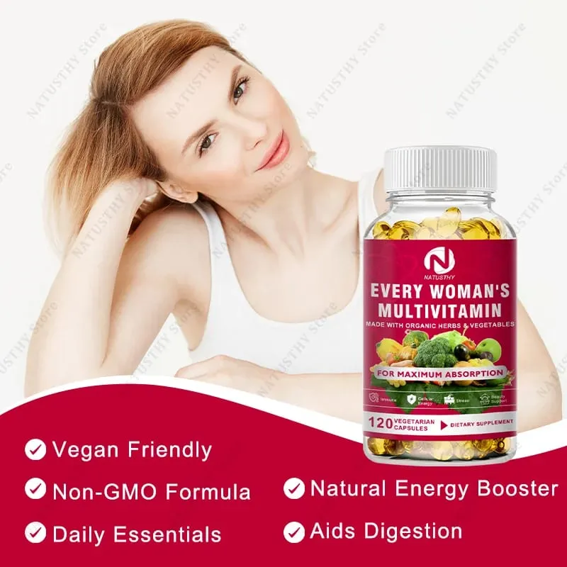 Daily Women's Multivitamin - Super Vitamins (A B C D E K) + Iron + Zinc + Organic Non-GMO Ingredients - Women's Multivitamin — image 6