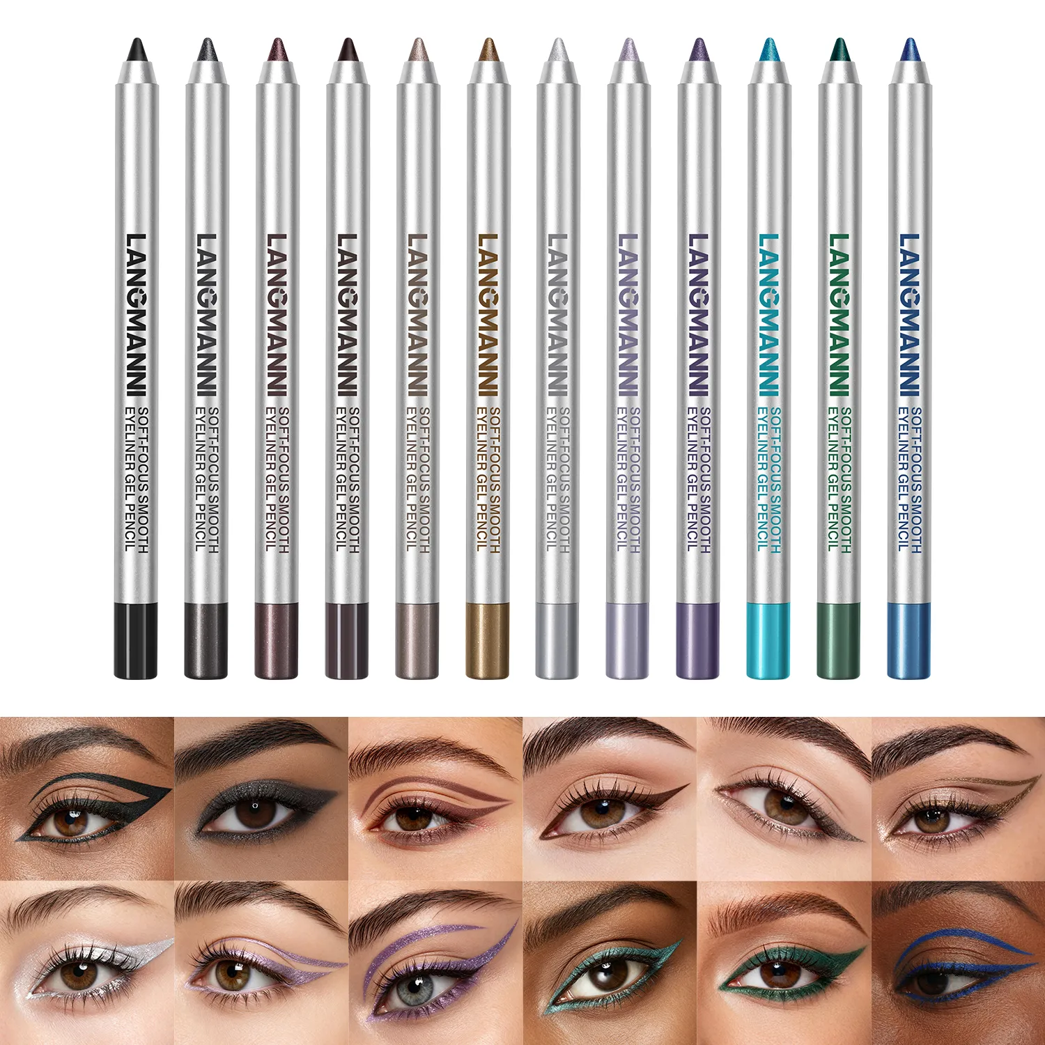 Matita gel per eyeliner brillante perlescente, impermeabile e resistente al sudore, a lunga durata, liscia e facile da colorare, trucco per gli occhi delle donne — image 5