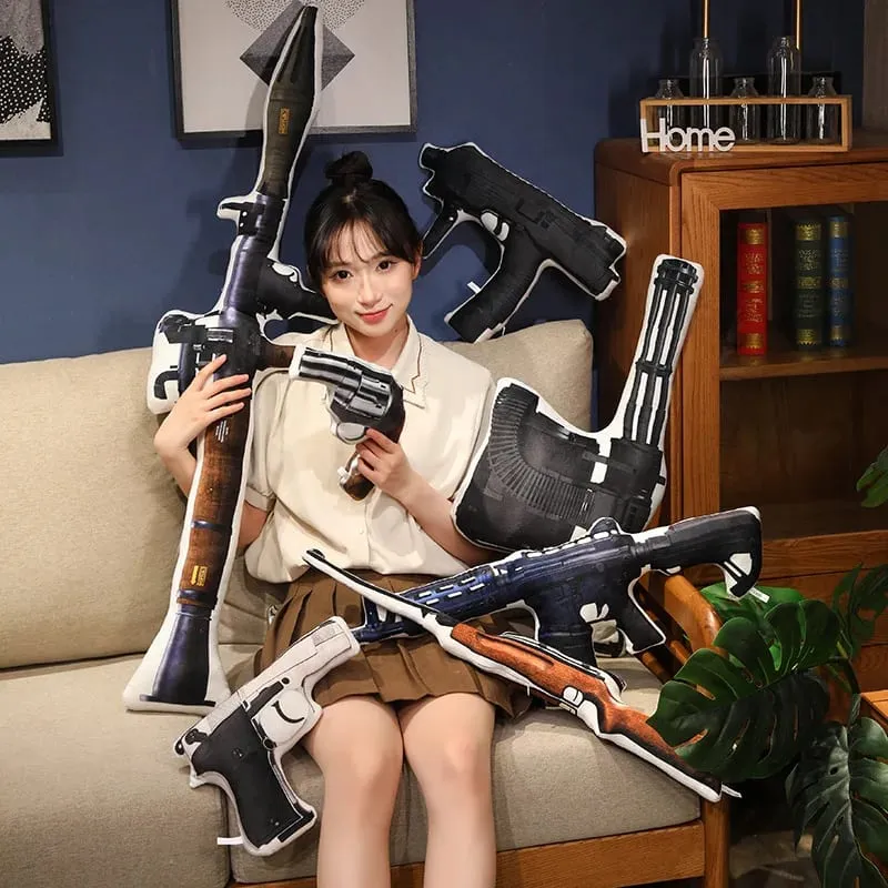 Simulation Gun Plush Pillow Images Printing Wheelgun Sniper Rifle Shooting Cushion Decoration Men Gift — image 8