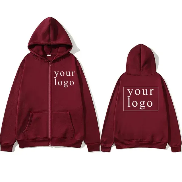 2024 New Fashion Your Own Design Brand Logo/Picture Personalized Custom Anywhere Men Women DIY Zipper cardigan hoodie — image 13