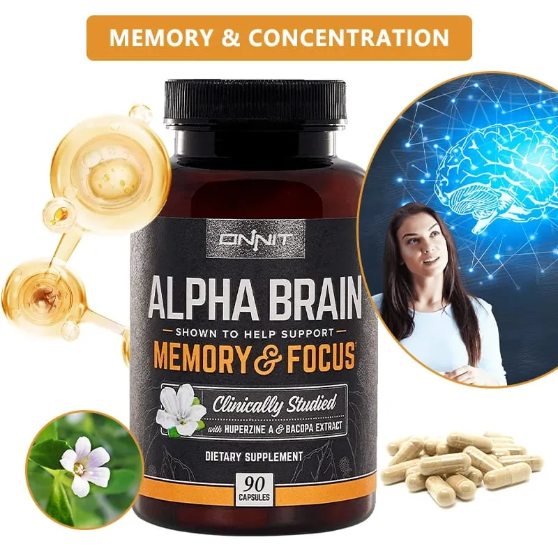 Alpha Brain Supplement - Helps Maintain Brain Cells May Improve Memory Concentration and Cognitive Processing Speed — image 1