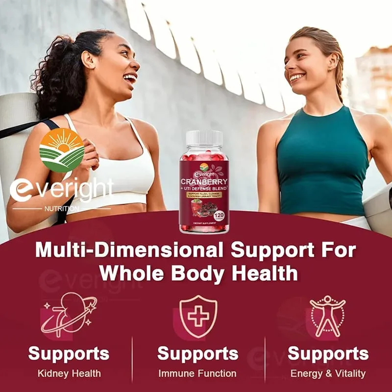 Kapsul Cranberry untuk Wanita - Campuran Pertahanan UTI dengan Vitamin C E - Saluran Kencing & Pundi kencing Sokongan Kesihatan pH Faraj Buah pinggang — image 5