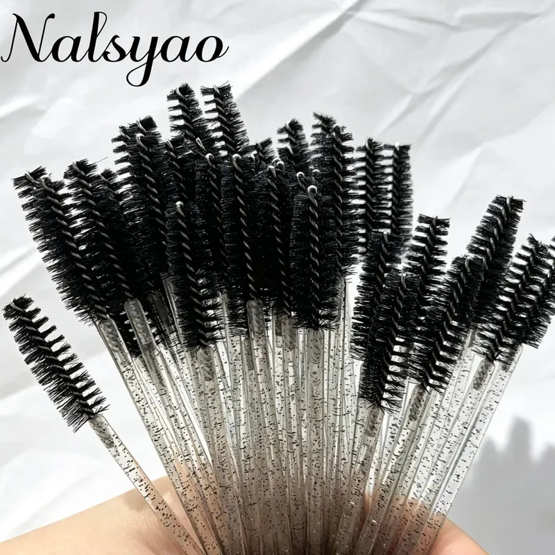 50pcs Disposable Eyelash Brushes Extension Crystal Eyebrow Brush Mascara Wand Eye Lashes Cosmetic Tool Set Makeup Beauty