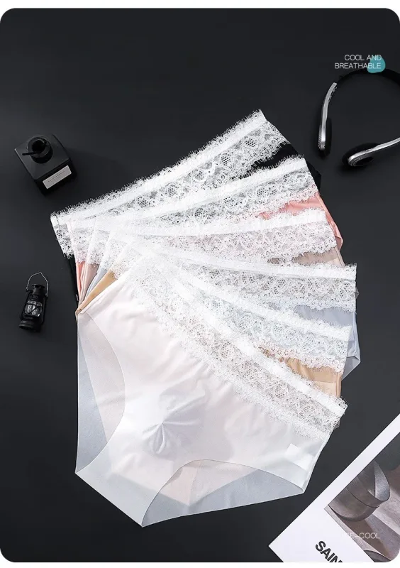 Herren-Dreieckshose mit Spitzenkante, Eisseide, spurlos, atmungsaktiv, dünn, Herrenunterwäsche, niedrige Taille, weich, nahtlos, Komfort, Herren-Slip — image 7