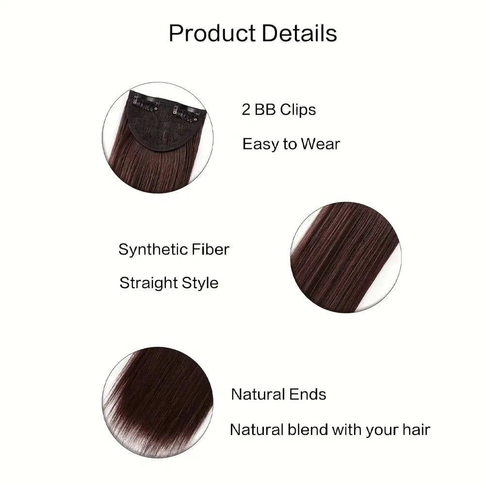 3pcs Set Clip In Hair Extensions Natural Straight 20Inch Synthetic Hairpieces Black Brown Dark Brown Thick Hair For Women Girls