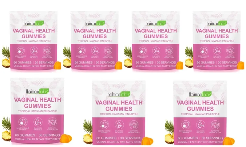 HolmanLabs Vaginal Health Gummies avec vitamine C et probiotiques soutiennent la flore vaginale aide à équilibrer les niveaux de pH 60 Gummies — image 13