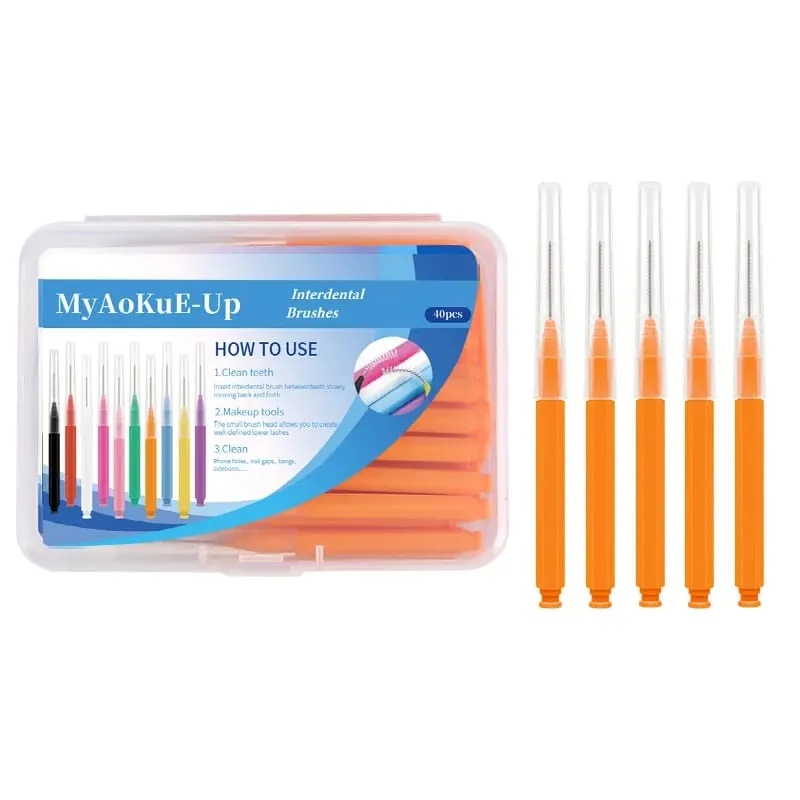40pcs Mini Eyebrow Brush Brow Perm Makeup Brush Lashes Extension Lifting Bendable Mini Eyelash Brushes Dental Clean Beauty Tools