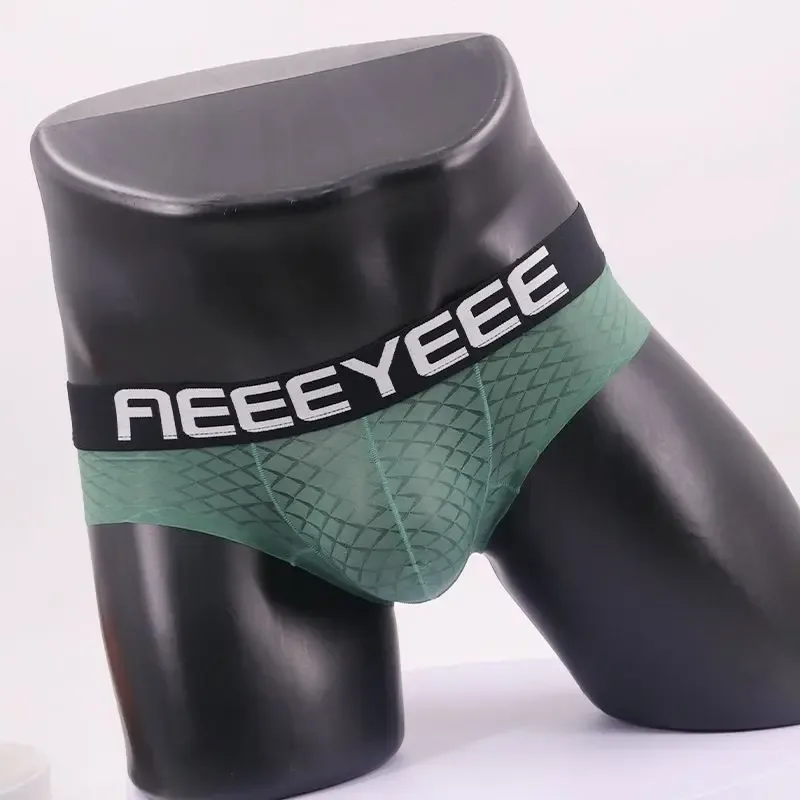 Sexy Männer Unterwäsche Eis Seide Raute Ultra-dünne Transparente Weiche Mann Slips Hüfte Heben Atmungsaktive Elastische Herren Höschen niedrige Taille — image 7