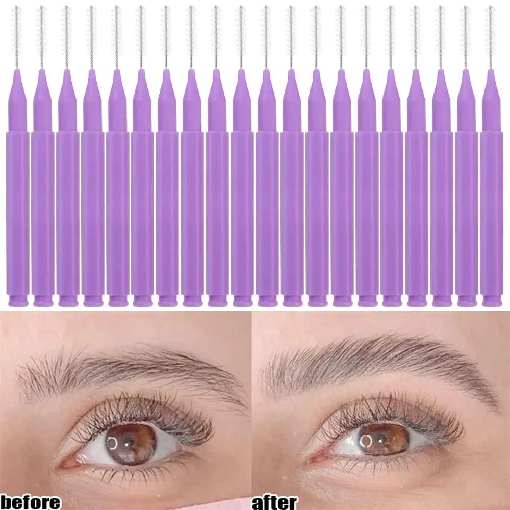 50pcs Mini Eyebrow Brush Disposable Lightweight Brow Lifting Brushes Portable Eyelash Extension Comb Perm Brush Lash Accessories — image 2