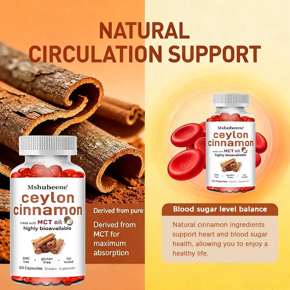 Organic Ceylon Cinnamon Capsules 600mg High Potency Supports Antioxidant Immune Energy Heart Joint Bone & Digestive Health — image 7