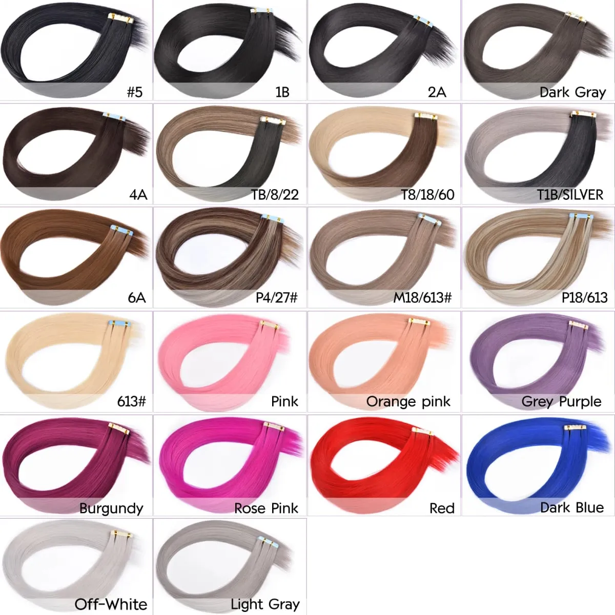 Tape In Straight Synthetic Hair Extensions Invisible Hand Tied Tape in Hair Natural Skin Weft Seamless Double-sided Adhesiv — image 2