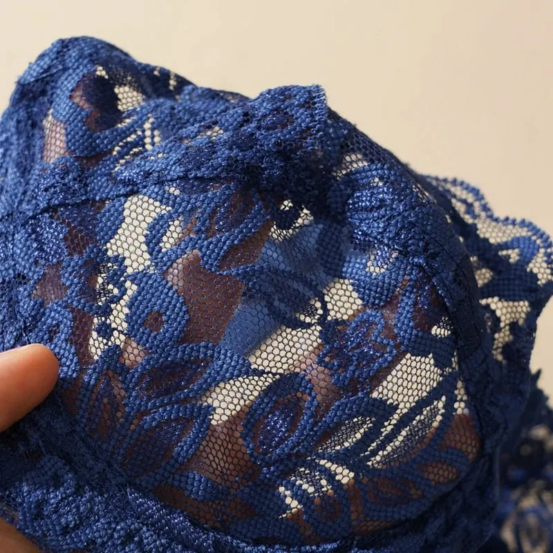 Ensemble de soutien-gorge Sexy en dentelle pour femmes, Push Up, sans coussinet, respirant, à armatures, culotte fine et solide, sous-vêtements, Lingerie exquise pour tous les jours — image 4