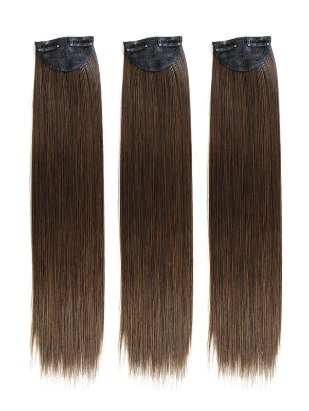 3pcs/set Clip in Hair Extensions Synthetic Hairpieces 20inch Thick Long Straight Clip in on Hair Extensions for Women Girls