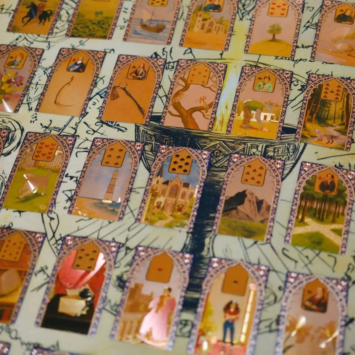 Карты Oracle Rana George Lenormand, 40 шт., водонепроницаемые ПЭТ-карты 12*7 см для гадания и гадания