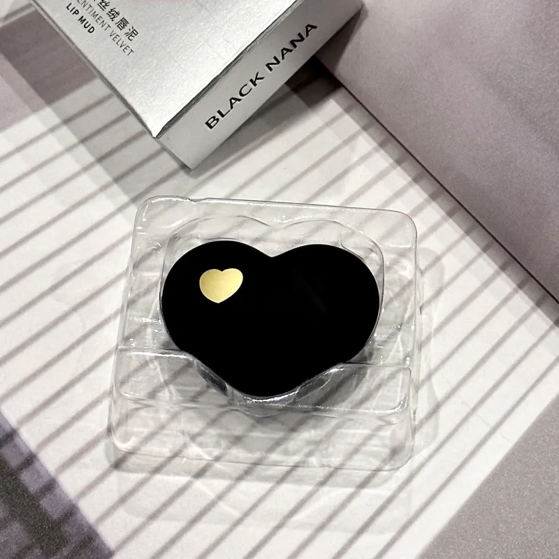 Mini Black Silver Heart Velvet Matte Lipstick Lip Mud Lip Gloss Nude Waterproof Lasting Lip Tint Cosmetic Makeup — image 5
