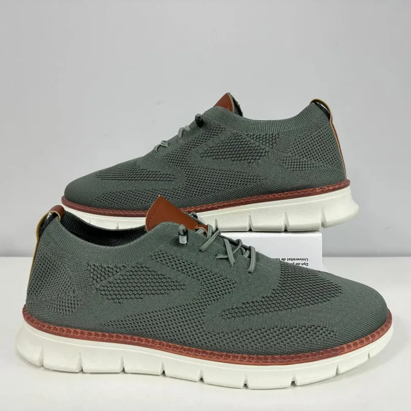 Sneakers Kasual Bertali Jala Lelaki Kasut Berjalan Ringan Bertali Fleksibel Tidak Licin Lembut Bernafas Saiz Besar Kasut Luar Lelaki — image 10