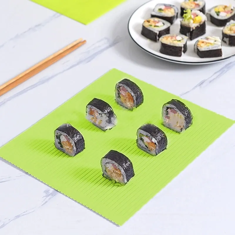 DIY Silicone Sushi Roller Mats Washable Reusable Sushi Roll Mold Mat DIY Food Rolling Rice Rolling Maker Cake Roll Pad — image 4