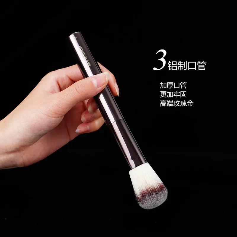 1 piece #2 Blush Makeup brushes Powder Contour Blusher Make up brush exquisite Professional Cosmetic tool metal handle with box — image 3