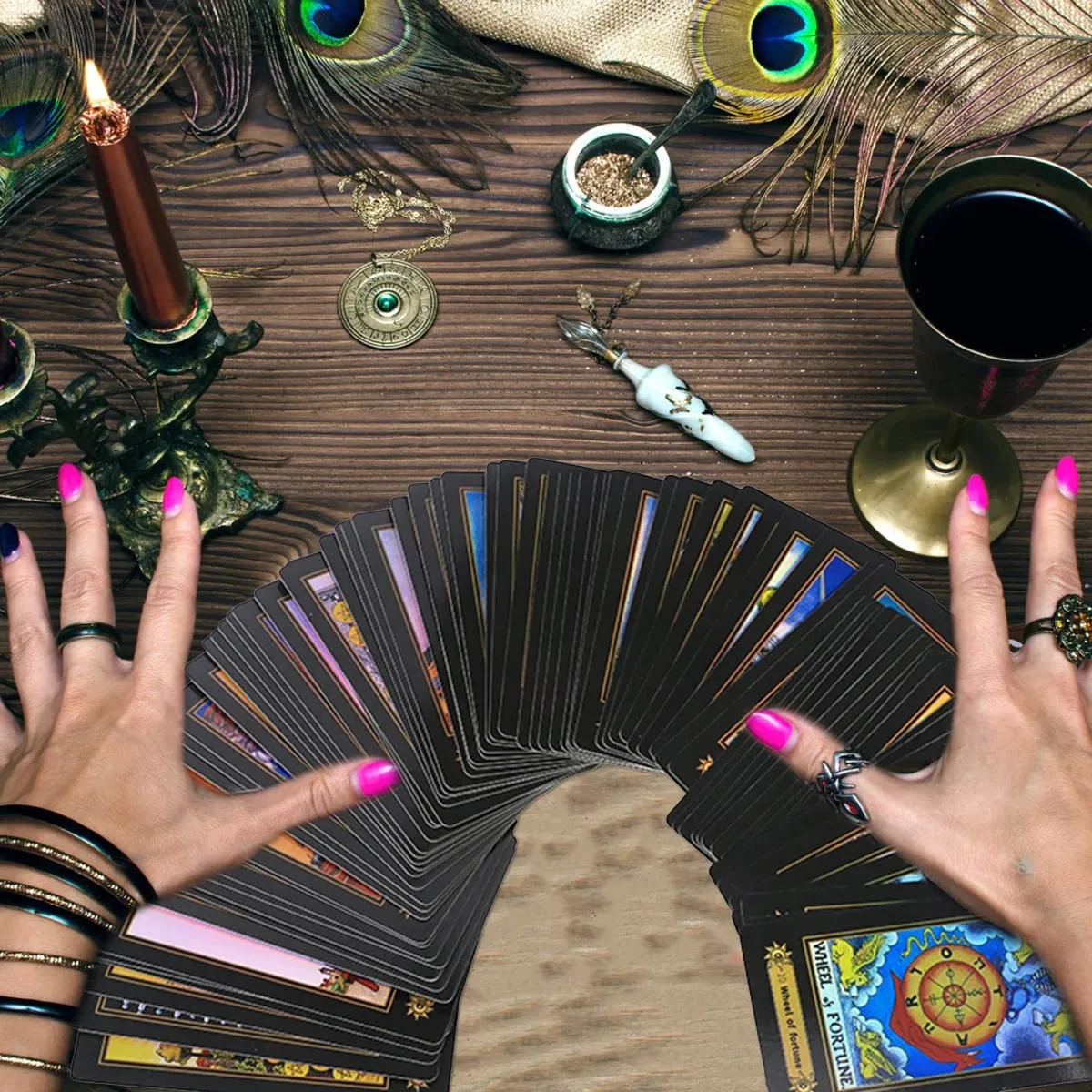 78 Holographic Tarot Cards with Guide Book Waterproof Future Telling Game for Beginners Edition Magician Tarot Deck Board Game — image 3