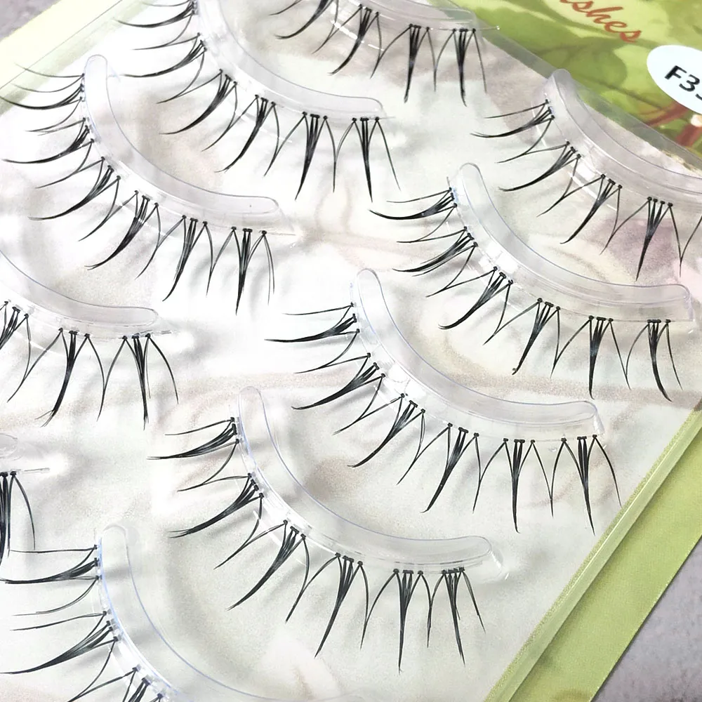 5 Pairs Fairy False Eye Lashes Natural Eyelashes Extension Clear Band Korean Girl Style Handmade Soft Nude Makeup Tools — image 5