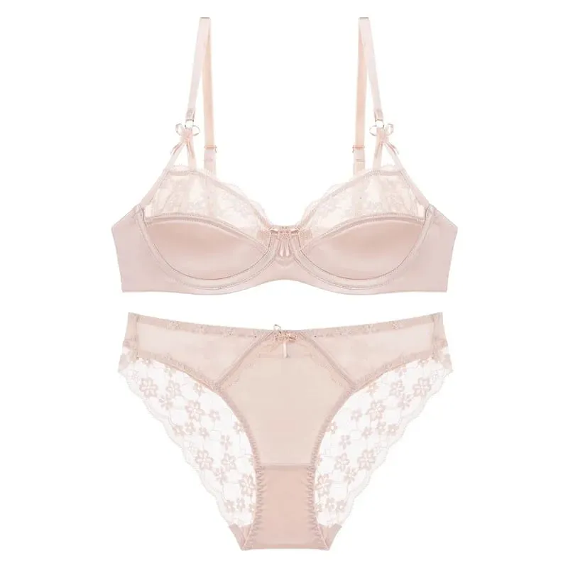 Early Spring Teen Girls Pure Desire Lingerie Set U-Back Soft Support Satin Stitch Lace Comfort Underwear Anti-Sag for Youth — image 13