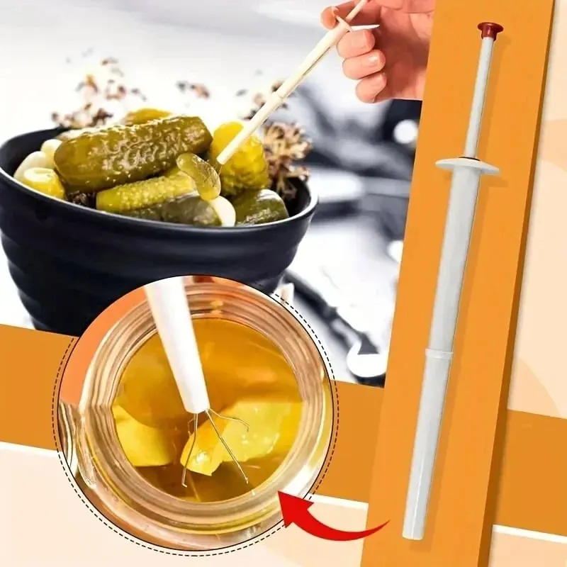 Plastic Pickle Clipper Tool - No Mess Pickle Picker W/ Non-Slip Grip for Jar Pickles Olives Kitchen Gadget Dishwasher Safe — image 3